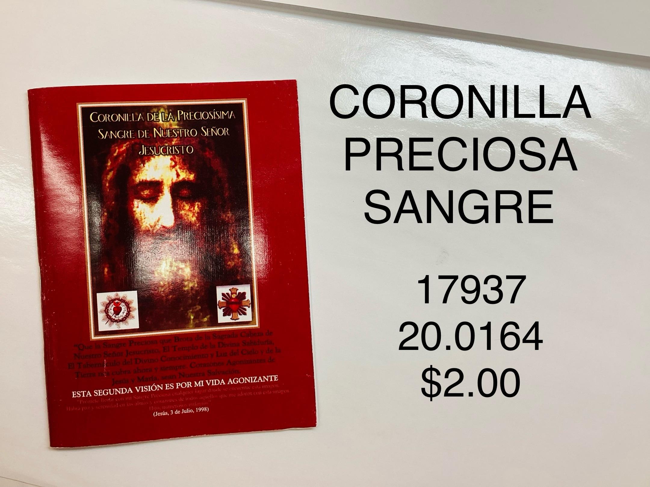 CORONILLA DE LA PRECIOSÍSIMA SANGRE DE NUESTRO SEÑOR JESUCRISTO <br> (x12)