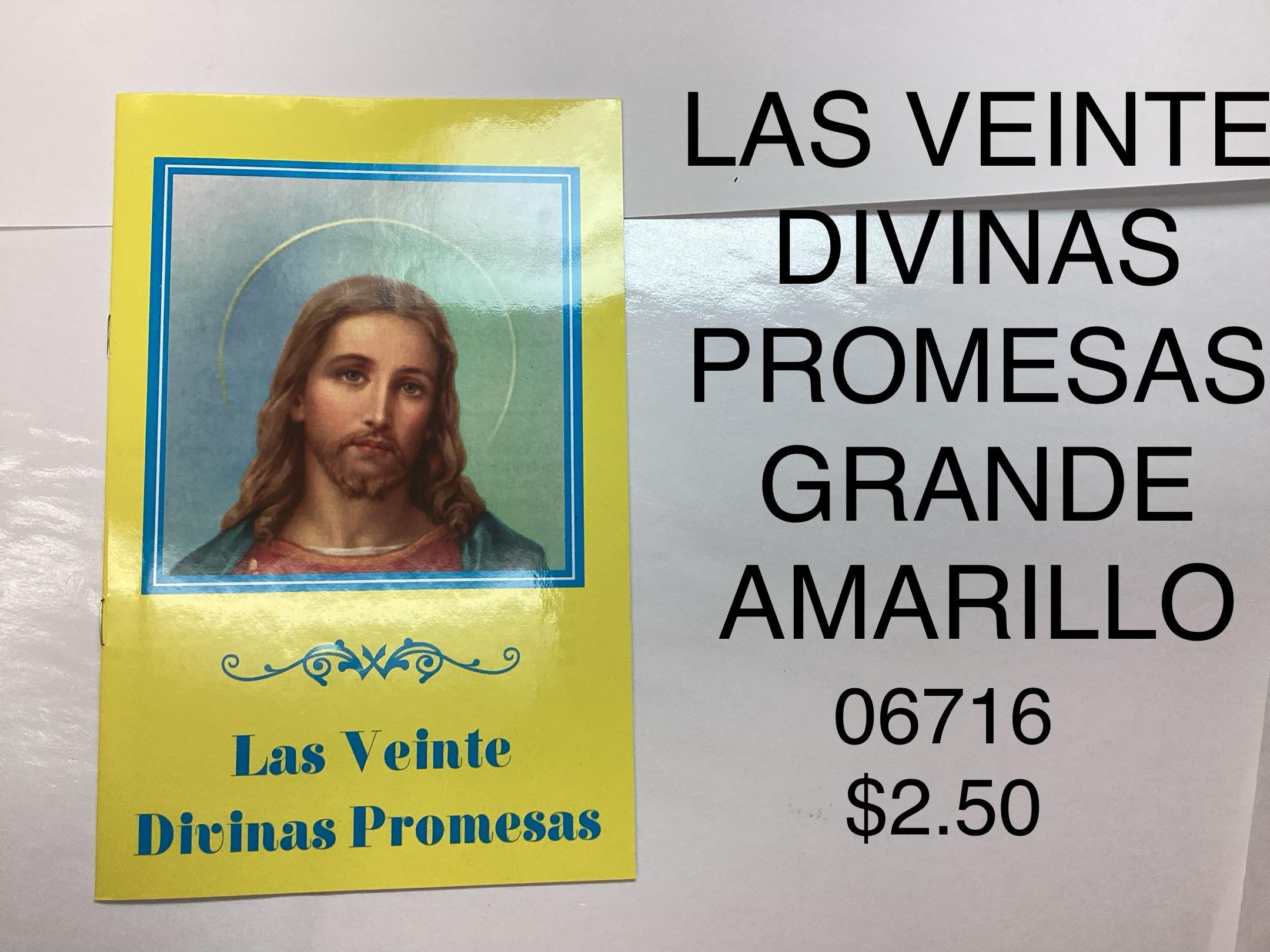 LAS VEINTE DIVINAS PROMESAS AMARILLO (GRANDE) <br> (x12)