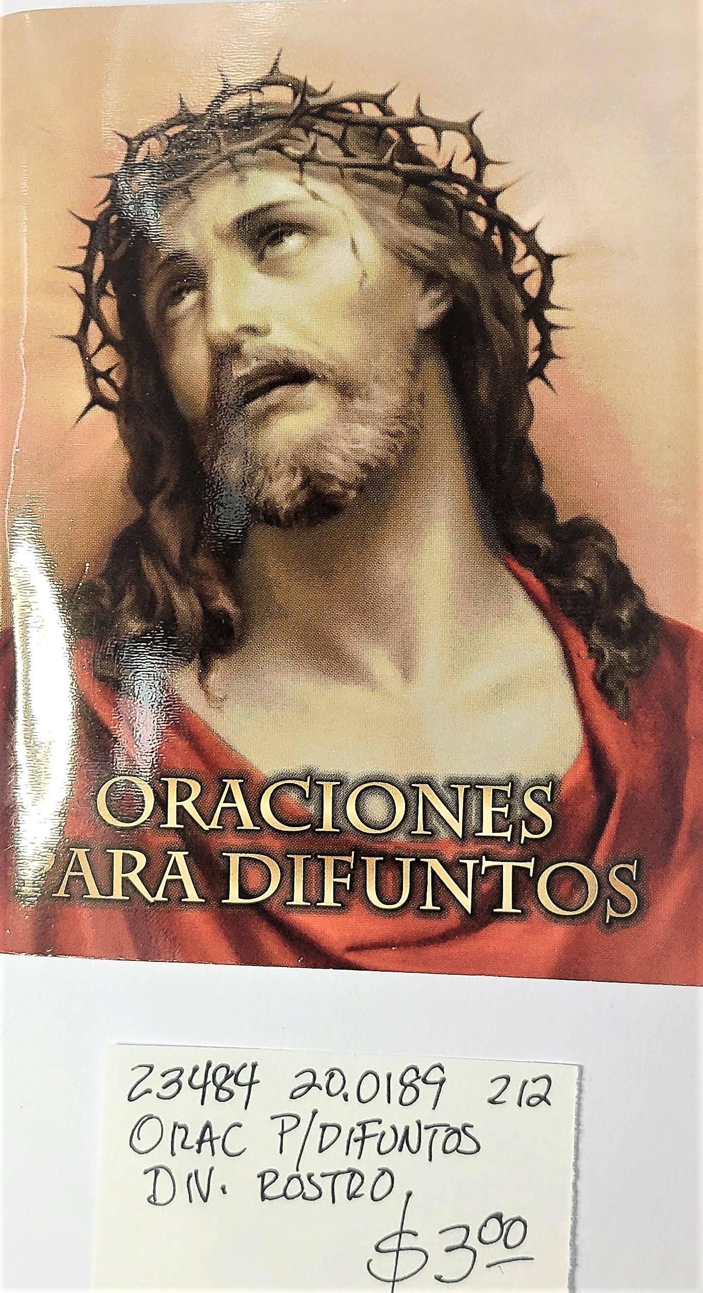 ORACIONES PARA DIFUNTOS - PASTA DIVINO ROSTRO <br> (x12)