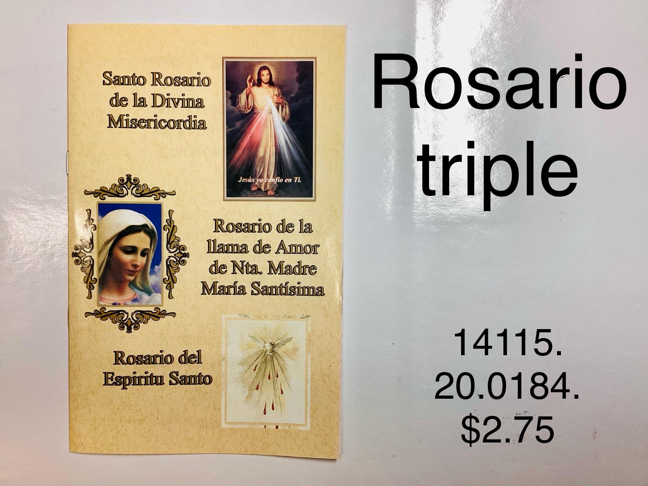 ROSARIO TRIPLE DIVINA MISERICORDIA / LLAMA DE AMOR / ESPÍRITU SANTO <br> (x12)